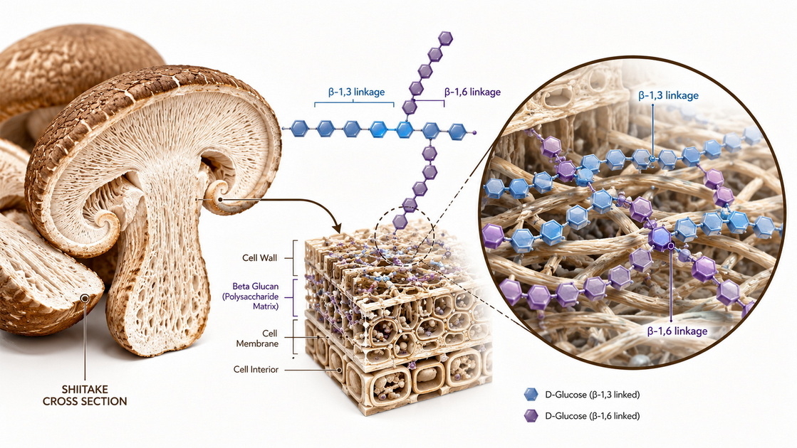 Shiitake Mushroom Beta Glucan Molecular Structure Shiitake Mushroom Beta Glucan Molecular Structure