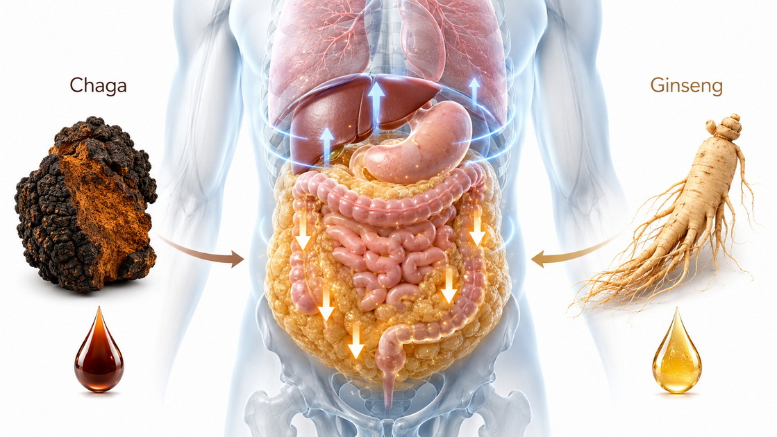 Chaga Extract Vs. Ginseng Root Extract: Comparative Analysis for Visceral Fat Oxidation