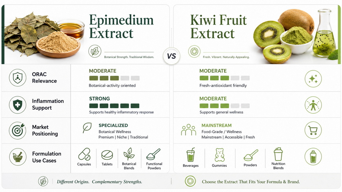Epimedium Vs Kiwi Comparison Chart