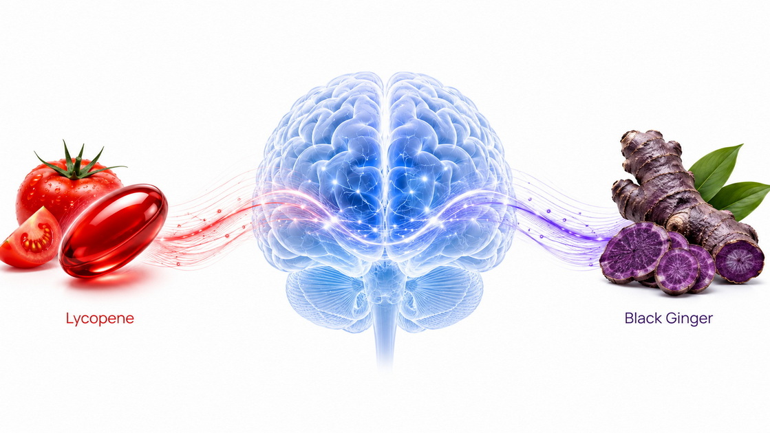Lycopene Vs. Black Ginger Extract: Pathways for Neuroinflammation Mitigation