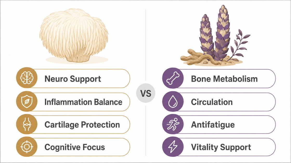 Lion Mane Versus Cistanche Comparison